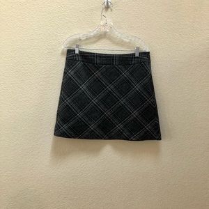 Plaid wool blend mini skirt